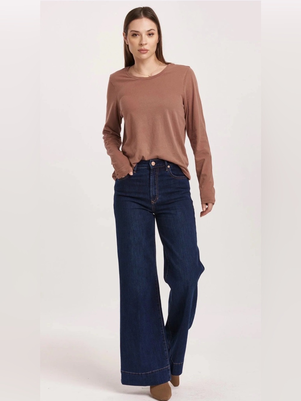 NWT Dear John Fiona Wide Leg Dark Wash Flare Denim Size 25